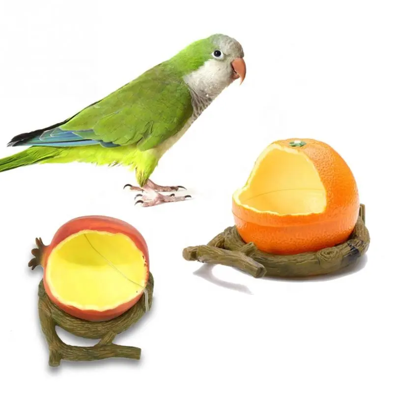 Heyri Pet Hohe Qualität Orange Granatapfel Obst Vogel Lebensmittel Wasser Schüssel Feeder Papagei Hamster Garten Tasse Vogel Obst Feeder Schalen
