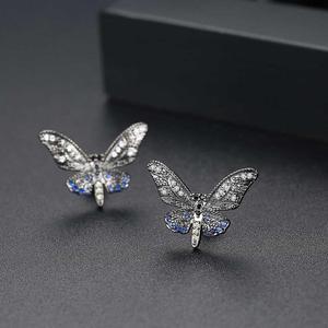 LUOTEEMI nuovi orecchini a farfalla farfalla nera elegante donna orecchini con zirconi cubici gioielli misteriosi di Brincos - Product Image 5