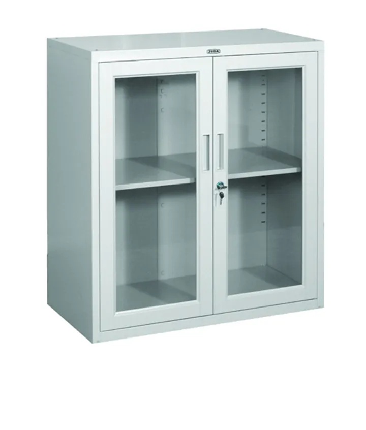Metal Glass door filing cabinet with lock system