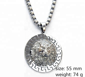 <span class=keywords><strong>Pendentif</strong></span> grande taille <span class=keywords><strong>de</strong></span> tête <span class=keywords><strong>de</strong></span> <span class=keywords><strong>lion</strong></span> en <span class=keywords><strong>or</strong></span> 18K, bijoux en acier inoxydable, DSP 225, vente en gros - Product Image 2