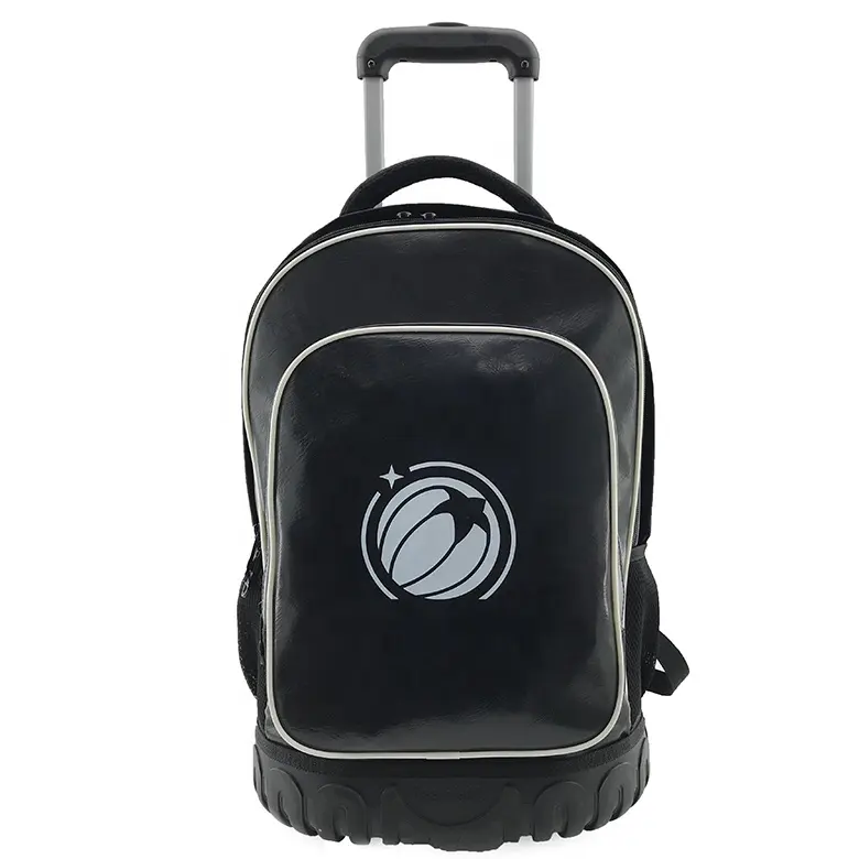 Multifunktion aler Leder-Schul wagen rucksack mit 2 Rädern Kids Travel Daily Trolley Bag