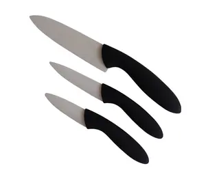 优质礼品盒专业3pcs黑色刀片陶瓷刀套装刀套厨房厨师实用水果削皮刀