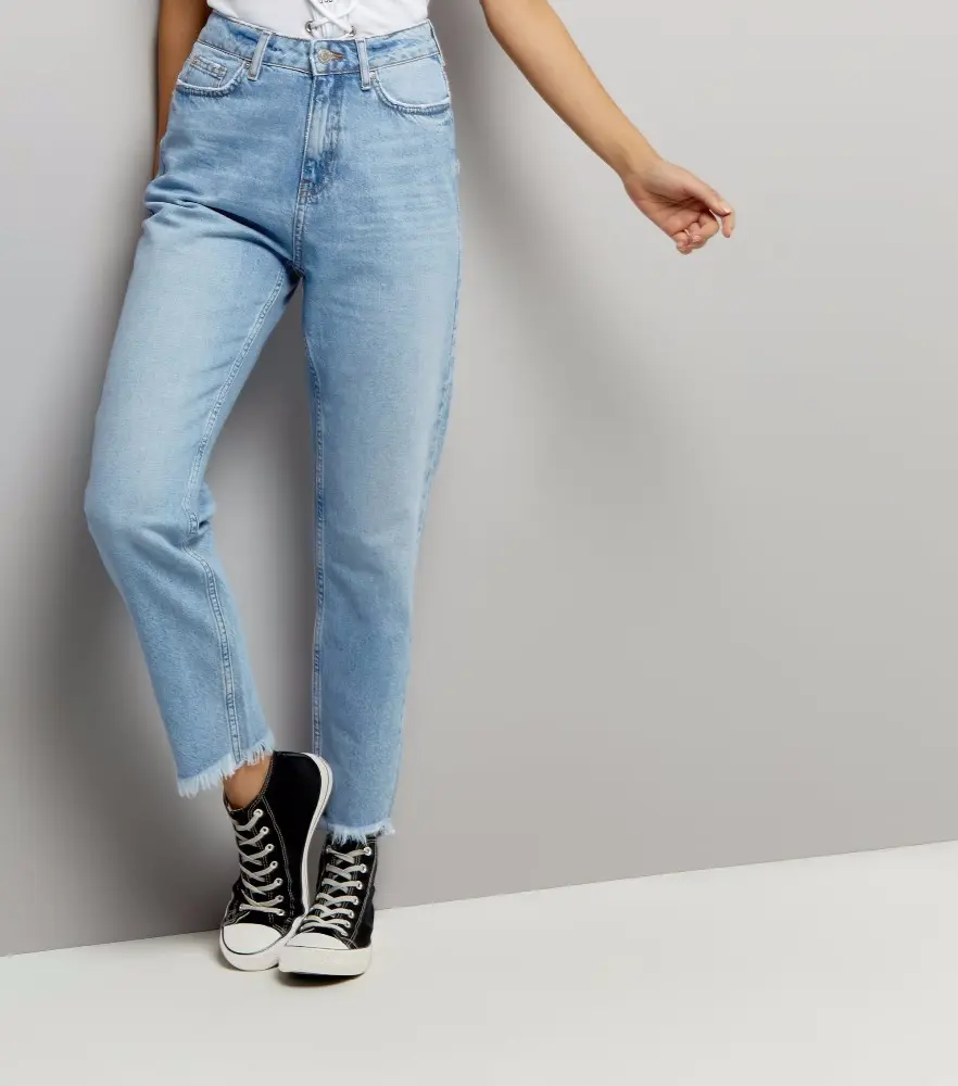 Le ultime Donne di Disegno Pantaloni Classici Pantaloni Blu Mamma Jeans jeans personalizzati per le donne