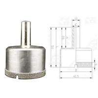 Foret diamanté électroplaqué YG 4-80mm en acier inoxydable, machine de perçage de trous de guidage de 5mm pour verre, acier inoxydable et marbre