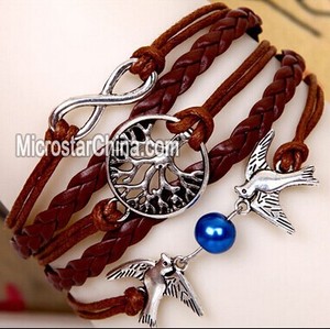stock Hot Infinity amour Anchor rétro Anchor parole bricolage manuel multicouche tissé corde magnétique ventage bracelet - Product Image 2