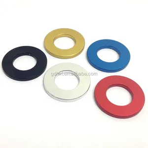 Gasket Aluminium Anodisasi Hitam Putih Warna-warni Pencuci Polos Aluminium Pencuci Datar