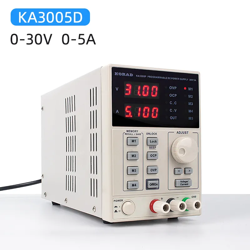 KORAD KA3005D परिशुद्धता समायोज्य डिजिटल से प्रोग्राम प्रयोगशाला डीसी बिजली की आपूर्ति 30V 5A लैपटॉप एसी डीसी जैक फोन