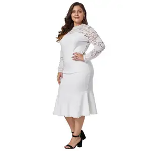 2019 new style Sping long sleeve lady lace fish tail skirt Sexy min hot selling long sleeve dress