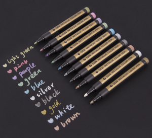 Metallic Marcatori Penna per il Rock Pittura, Set di 10 di Colore Metallico Glitter Vernice Marcatori per Adulti Libri Da Colorare, uovo di pasqua - Product Image 3