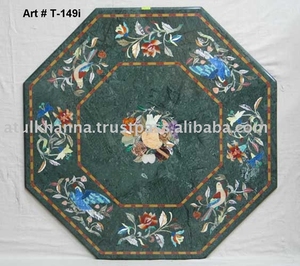 Exclusiva Tapa de Mesa de Centro de Mármol con Incrustaciones Indias - Product Image 1