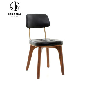 Odern Design holholesale ooooden estestaurant ururniture Illas e omedor ishisbone OOD OED ining hairs with lack u eether lack ackrest - Product Image 1