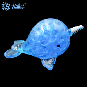 خرز جيل على شكل حيوانات من <span class=keywords><strong>Narwhal</strong></span>, كرة اسفنجية ، تعمل على الضغط من أجل الأطفال ، موديل 619060105