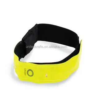 Brazalete para correr con LED reflectante de seguridad vial para correr Banda para el brazo reflectante con iluminación Led intermitente de seguridad Senderismo Correr