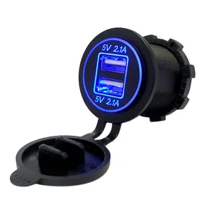 Double USB Panel Mount Accessory Waterproof USB Charger Socket For Car Motorcycle Sofa Furniture