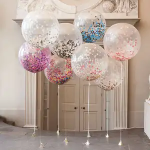 LED Party ballon druckbare, Konfetti ballon mit papier quaste