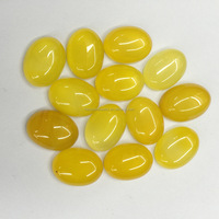 Vente en gros d'usine, chalcédoine naturelle, coupe ovale, agate jaune, cabochon, pierres d'agate lumineuses, perles