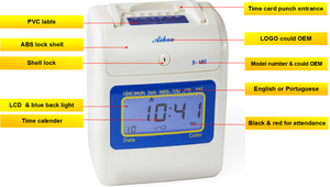S-180 AIBAO marca de moda oficina de asistencia de empleados máquina/registrador de tiempo de tarjetas perforadas - Product Image 4