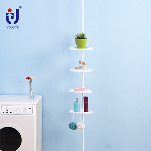 4 Tier <strong>White</strong> Plastic Floating Bathroom <strong>Corner</strong> Storage <strong>Shelves</strong> - Product Image 5