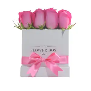 豪华立方体形状花纸箱纸礼品包装盒为玫瑰