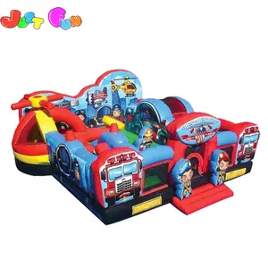 firemen inflatable fun city kids obstacle course for sale
