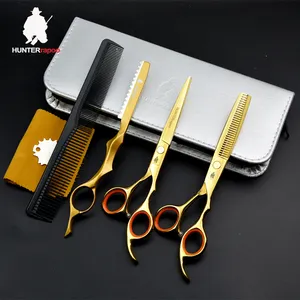 HUNTERrapoo 6インチStainless Steel理髪はさみキットヘアー間伐せん断理髪サロン