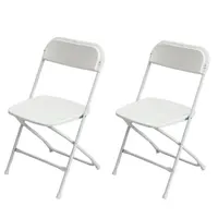 2 paket Beyaz Plastik Katlanır Sandalyeler Kapalı ve Açık Hava Etkinlikleri Ziyafet Katlanır Sandalyeler