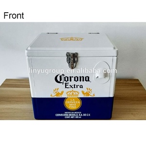 15ลิตรโลโก้ที่กำหนดเองวินเทจโคโรนาโลหะถังน้ำแข็งคูลเลอร์จากการผลิต - Product Image 4