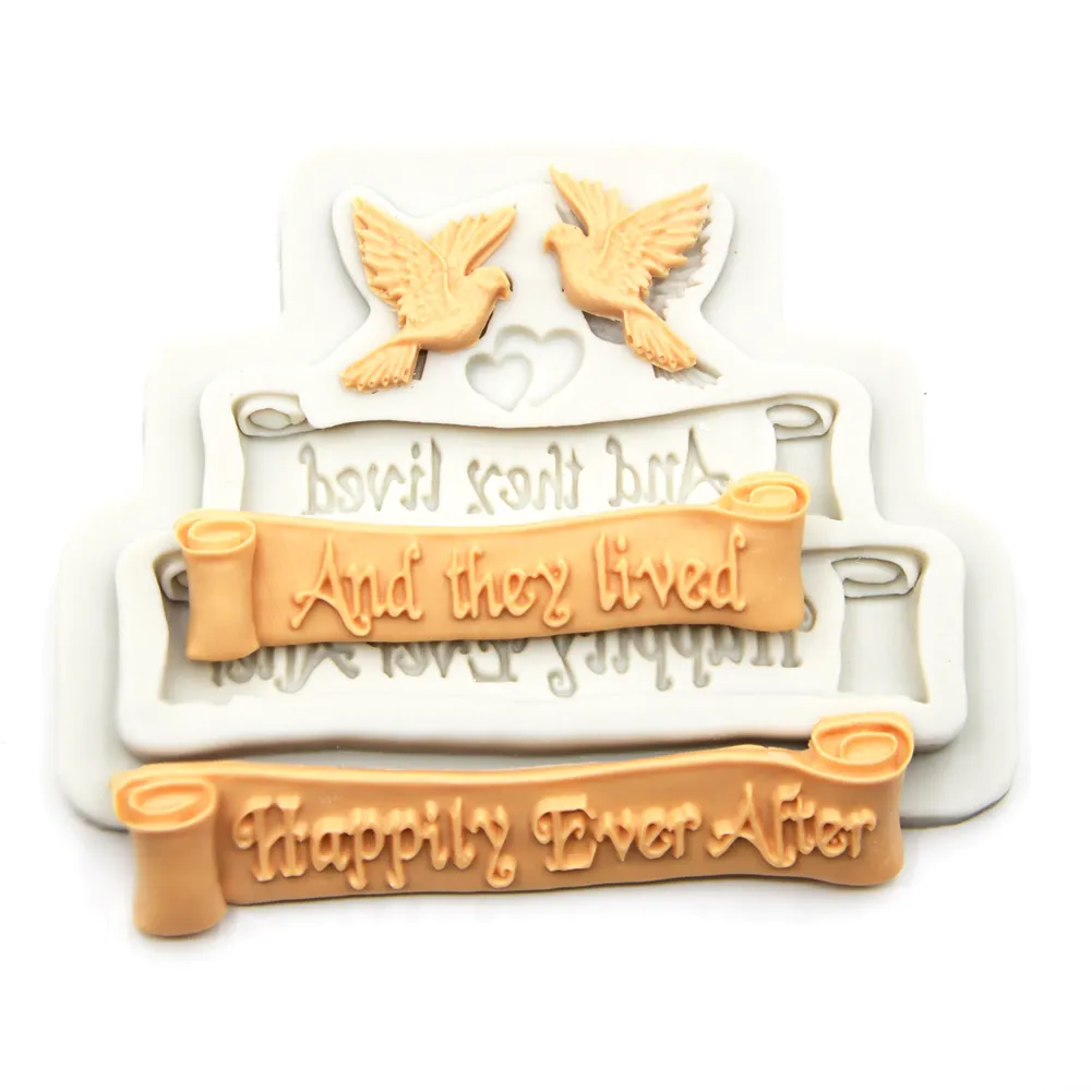 Happily Ever After Letters Cake Silicone Mold And They Lived Letters Chocolate Candy Cookies Silicone Mould