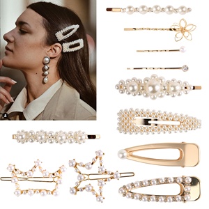 BSCI-fábrica auditada, venta al por mayor, accesorios coreanos elegantes para el cabello, horquilla de pelo con broche, horquilla BB para mujer, pinzas de pelo de perlas
