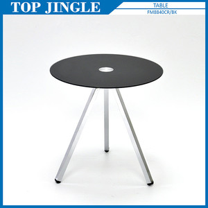 Base curva Mesa de centro de vidrio de metal de forma redonda - Product Image 6