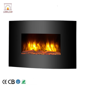 Fornitura di fabbrica <span class=keywords><strong>a</strong></span> basso costo per interni curvi in vetro temperato <span class=keywords><strong>a</strong></span> <span class=keywords><strong>parete</strong></span> camino elettrico con effetto Log in resina per uso domestico - Product Image 1