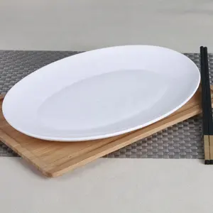 Restaurant dinnerware oval shaped cheap white ceramic fish ceramic