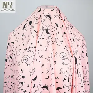 Nanyee Textile Factory Manufacture Pink Drawing Shaoxing Printed Fabric