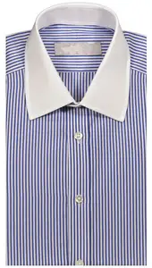 Light blue Slim fit new Oxford White collar leisure long sleeve shirt for men