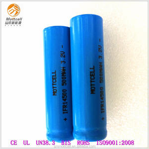 كبار صناعة lifepo4 ليثيوم أيون قابلة 14500 500 مللي أمبير <span class=keywords><strong>3</strong></span>.2 فولت ضوء الشمسية/rc اللعب - Product Image 4