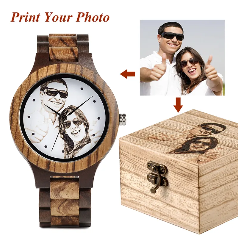 2019 ручная работа, персонализированные собственные часы с фотографией, деревянные часы на заказ в подарок
