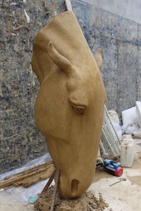 Döküm Metal Bronz Yaşam Boyutu At Kafa Dekorasyon