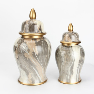 Marble canister storage jar sets ceramic canister home decor marble jar