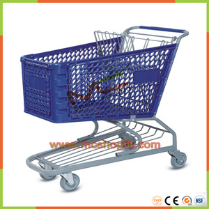 Half <span class=keywords><strong>Plastic</strong></span> Supermarkt Winkelwagentje Boodschappenwagen Met Metalen Voet - Product Image 3