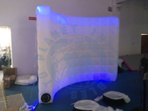 Nuevo diseño, 2 colores diferentes, cabina de fotos inflable, pared curvada, iluminación de cabina de fotos, Fondo de pared para decoración de escenario - Product Image 4
