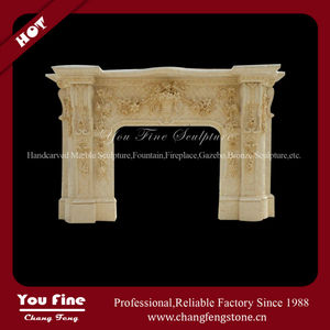 atractivo mano de <span class=keywords><strong>obra</strong></span> fina en interiores de mármol chimenea floral - Product Image 1