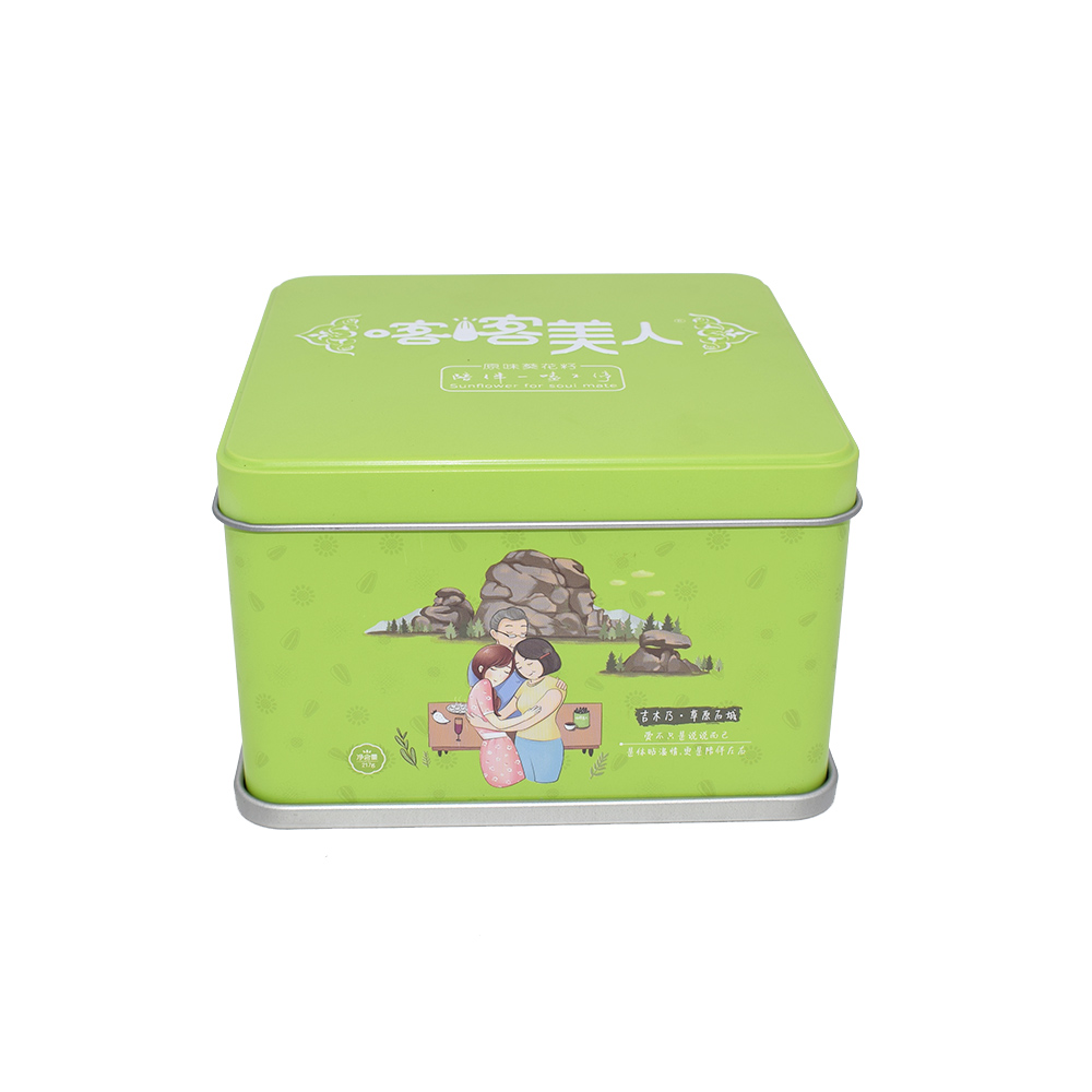 Квадратная жестяная коробка на заказ для хранения печенья и говядины, металлическая упаковка