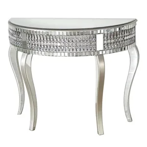 新设计银色现代奢华水晶镜像走廊控制台表