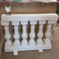 White Marble Handrail White Marble Handrail Balcony Decoration White Marble Stone Balusters Handrail