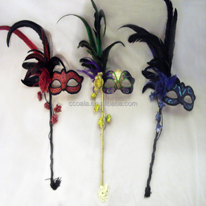 <span class=keywords><strong>Masque</strong></span> de mascarade vénitiens pour femmes, <span class=keywords><strong>masque</strong></span> de chauve-souris, vraie plume, Mardi Gras, <span class=keywords><strong>avec</strong></span> un bâton - Product Image 2
