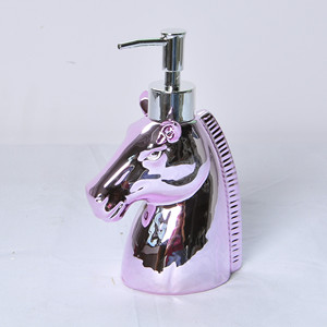 Divertente placca <span class=keywords><strong>rosa</strong></span> bambini di figura animale di ceramica <span class=keywords><strong>accessori</strong></span> per il <span class=keywords><strong>bagno</strong></span> <span class=keywords><strong>set</strong></span> liquido dispenser di sapone spazzolino da denti titolare - Product Image 2