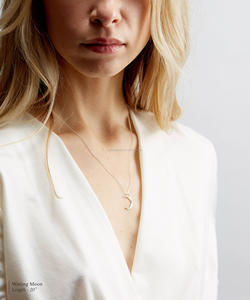 Oro Semplicemente disegno martellato Crescent Moon pendente di Fase Lunare Collane - Product Image 5