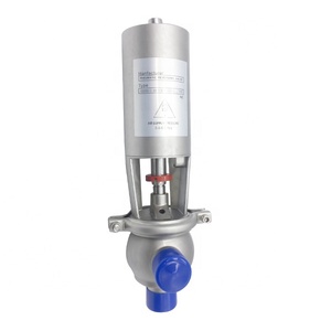 SS304 SS316L 22MM Type d'angle sanitaire hygiénique pneumatique inversant sanitaire de qualité alimentaire aseptique de haute qualité vanne de siège d'arrêt - Product Image 5