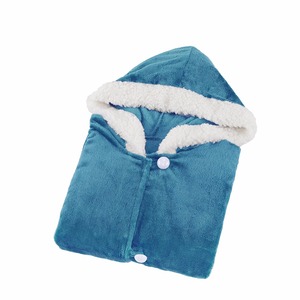 Bambini adulti <span class=keywords><strong>mantello</strong></span> <span class=keywords><strong>mantello</strong></span> peluche con cappuccio coperta indossabile coperta Sherpa Trim TV divano Poncho coperta - Product Image 6