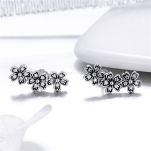 Contracted <strong>Daisy</strong> Stud <strong>Earrings</strong> 925 Sterling <strong>Silver</strong> Flower <strong>Earrings</strong> for Women - Product Image 5